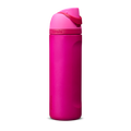 Owala FreeSip 24oz in Read My Lips, deep magenta pink insulated bottle with bright hot pink flip cap and carry loop